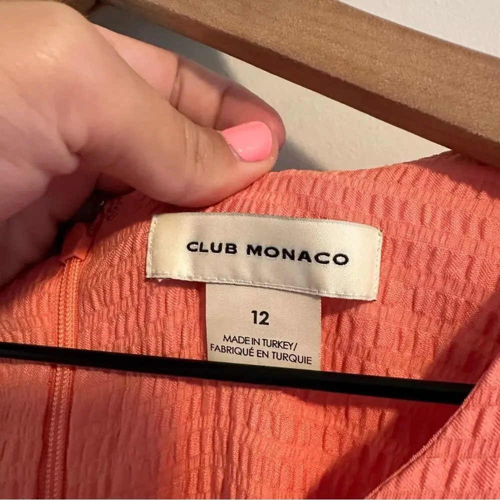 Club Monaco Pink Seersucker Short Sleeve Maxi Dress 12 - Picture 13 of 14